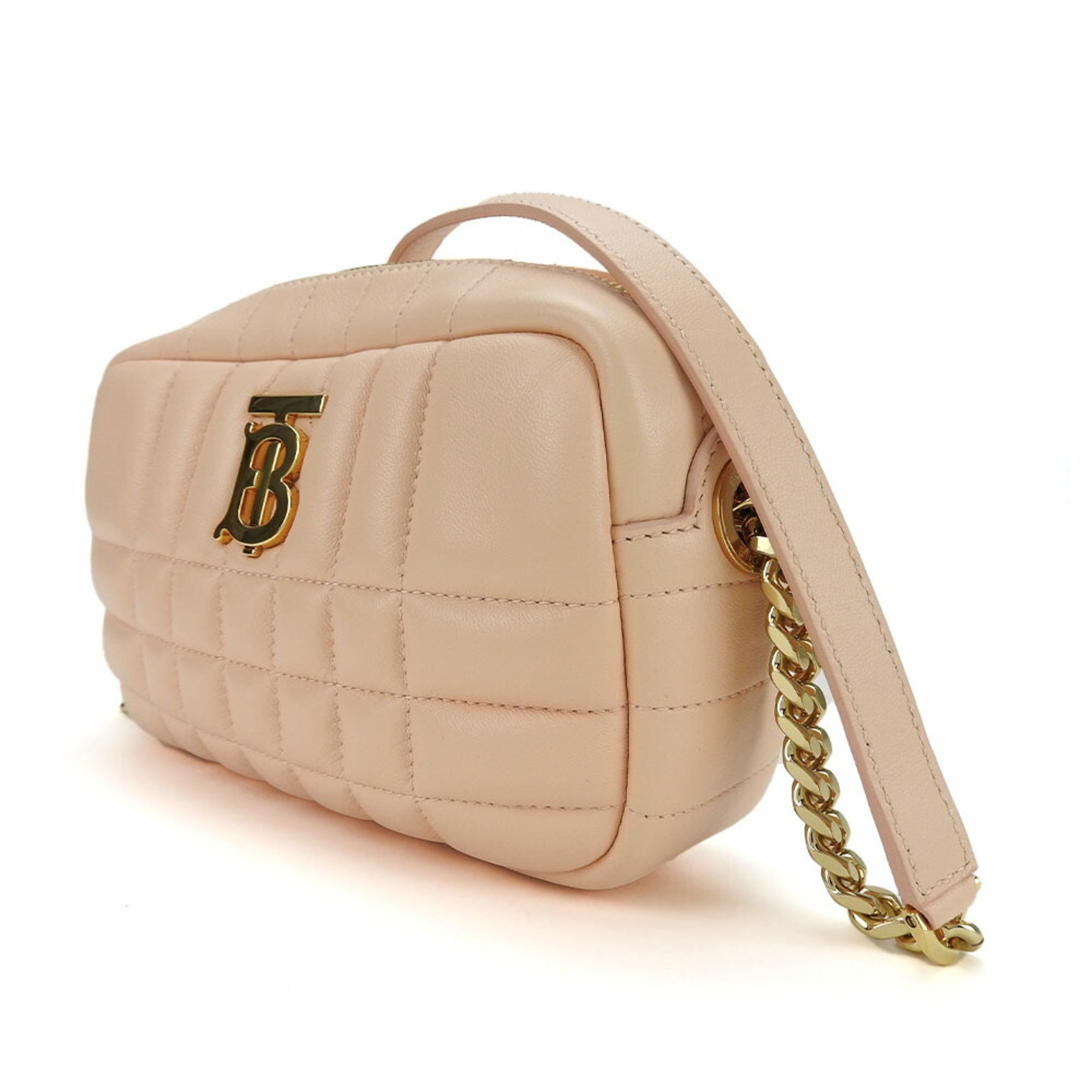 Burberry Shoulder Bag Lola Camera Quilted Leather Pink Women's BURBERRY
