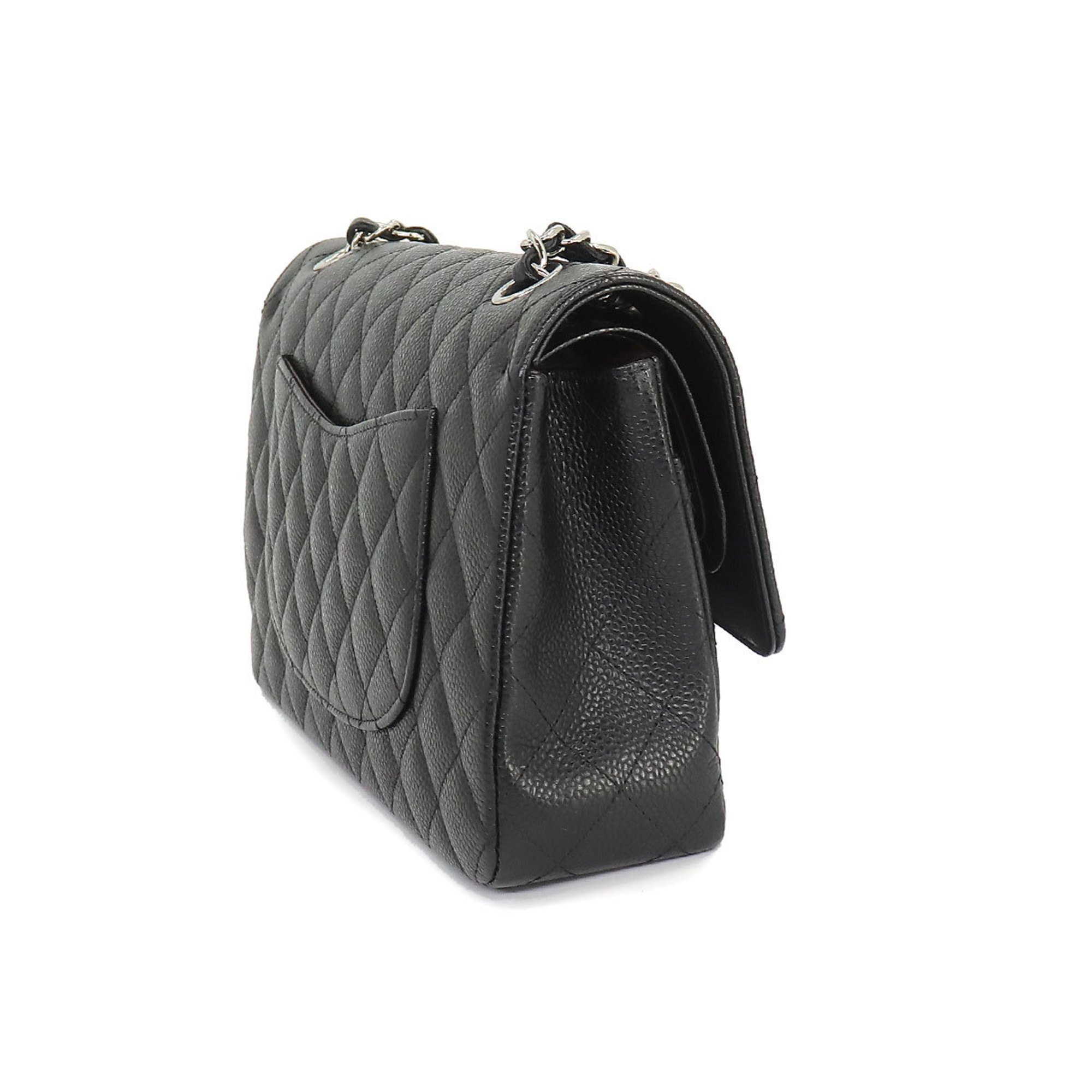 CHANEL Matelasse 25 Chain Shoulder Bag Caviar Skin Black A01112 Silver Hardware Coco Mark