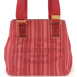 Louis Vuitton Tote Bag Plan Soleil Cabas PM M94146 Striped Red Canvas Ladies 