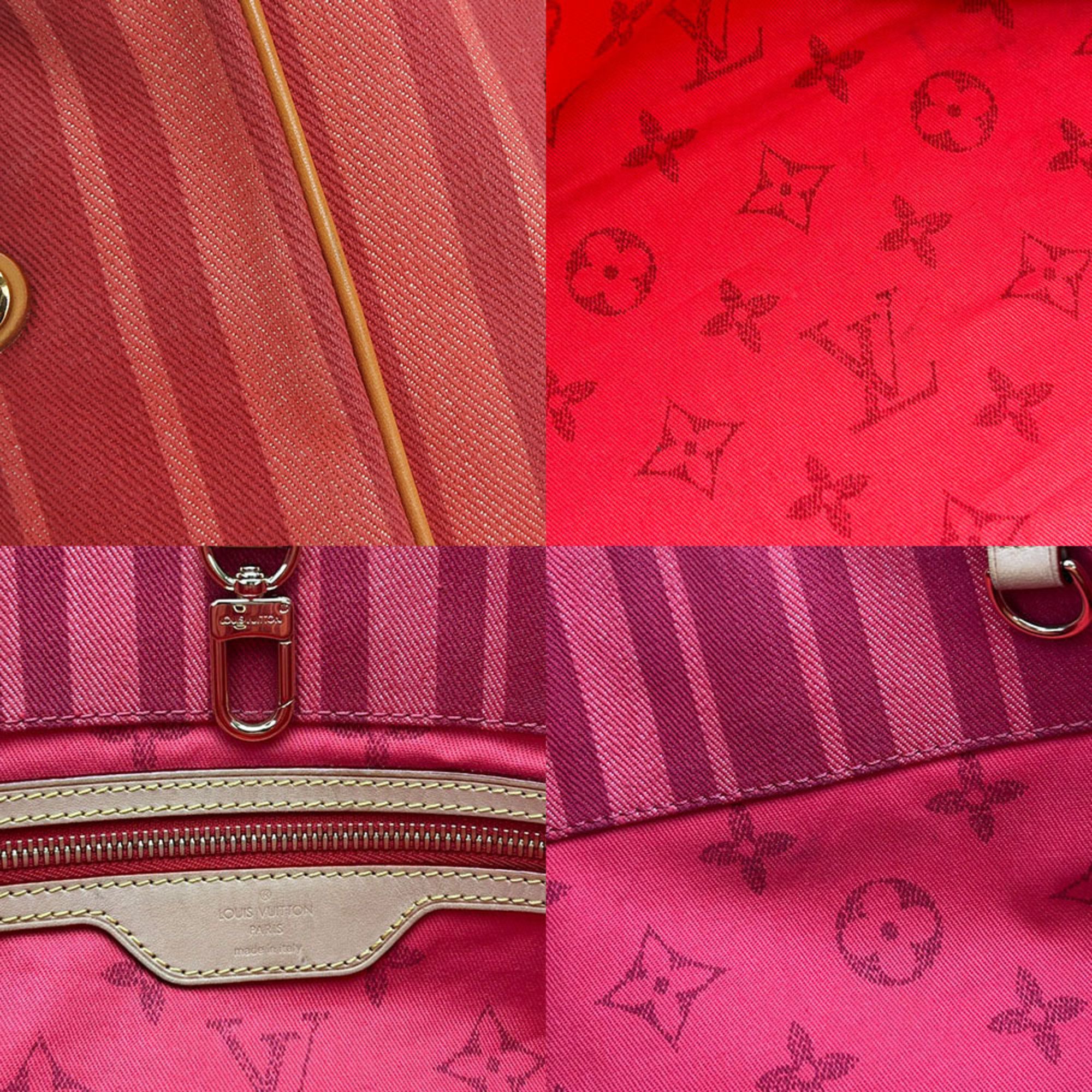 Louis Vuitton Tote Bag Plan Soleil Cabas PM M94146 Striped Red Canvas Ladies 