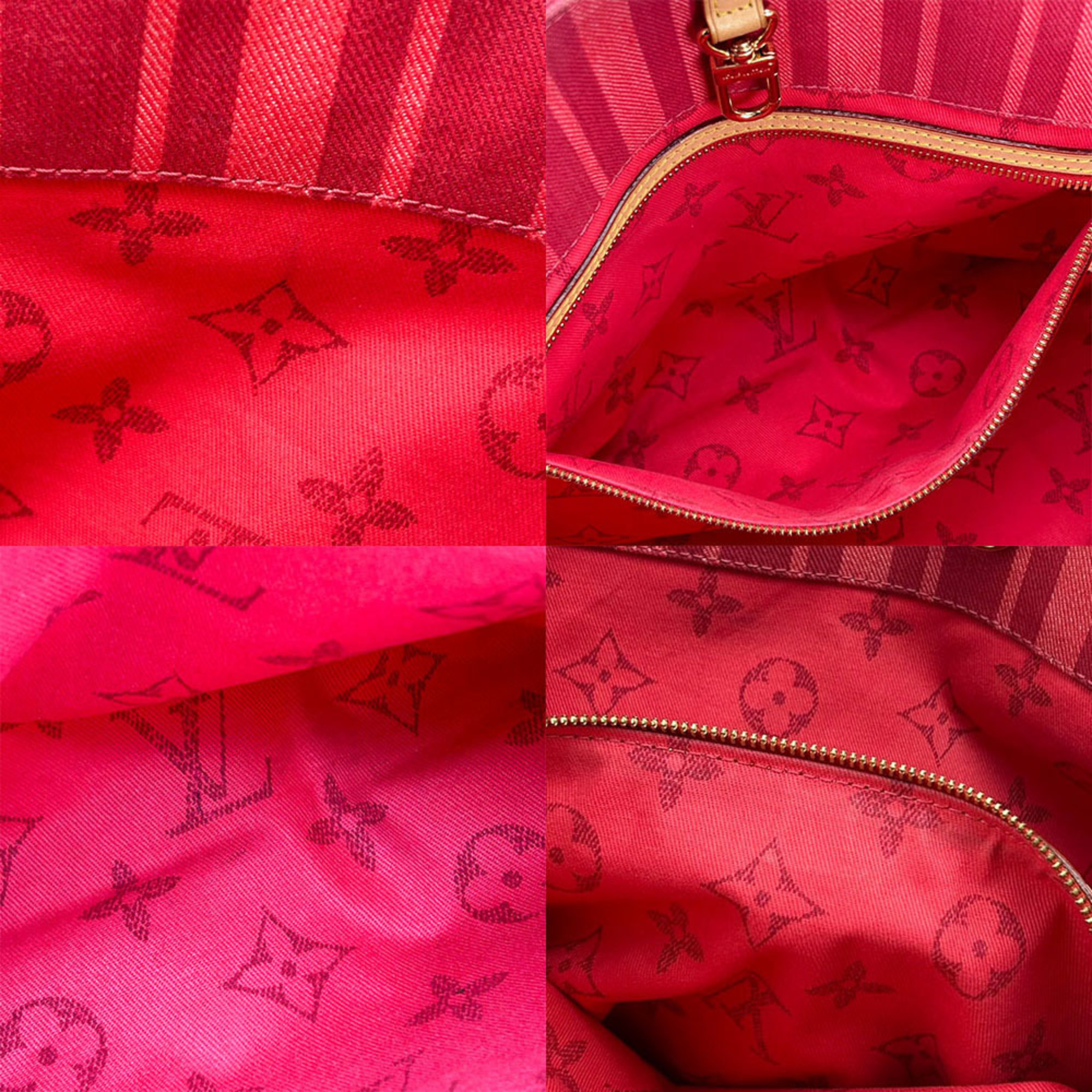 Louis Vuitton Tote Bag Plan Soleil Cabas PM M94146 Striped Red Canvas Ladies 