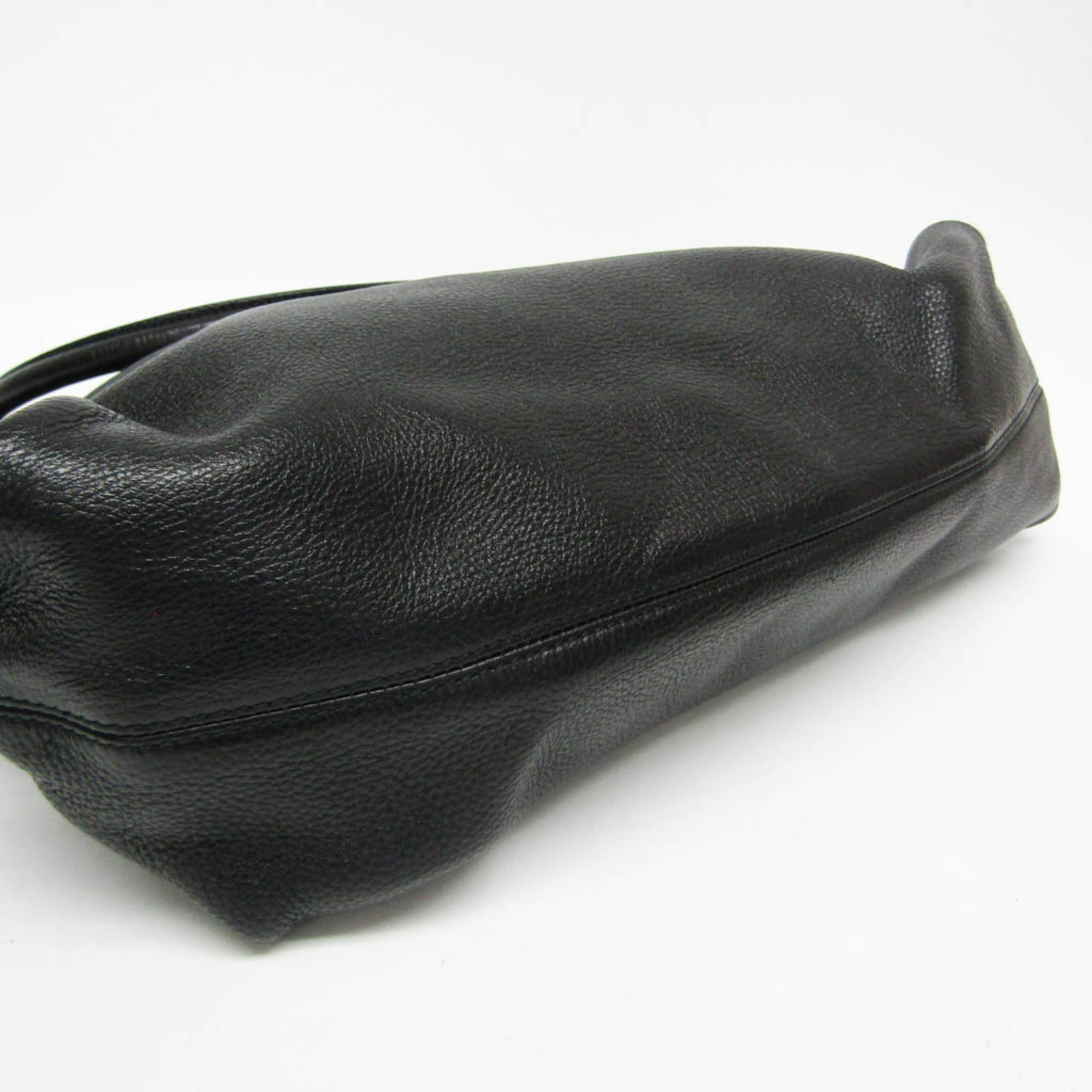 Salvatore Ferragamo Gancini EE-21 C676 Women's Leather Tote Bag Black