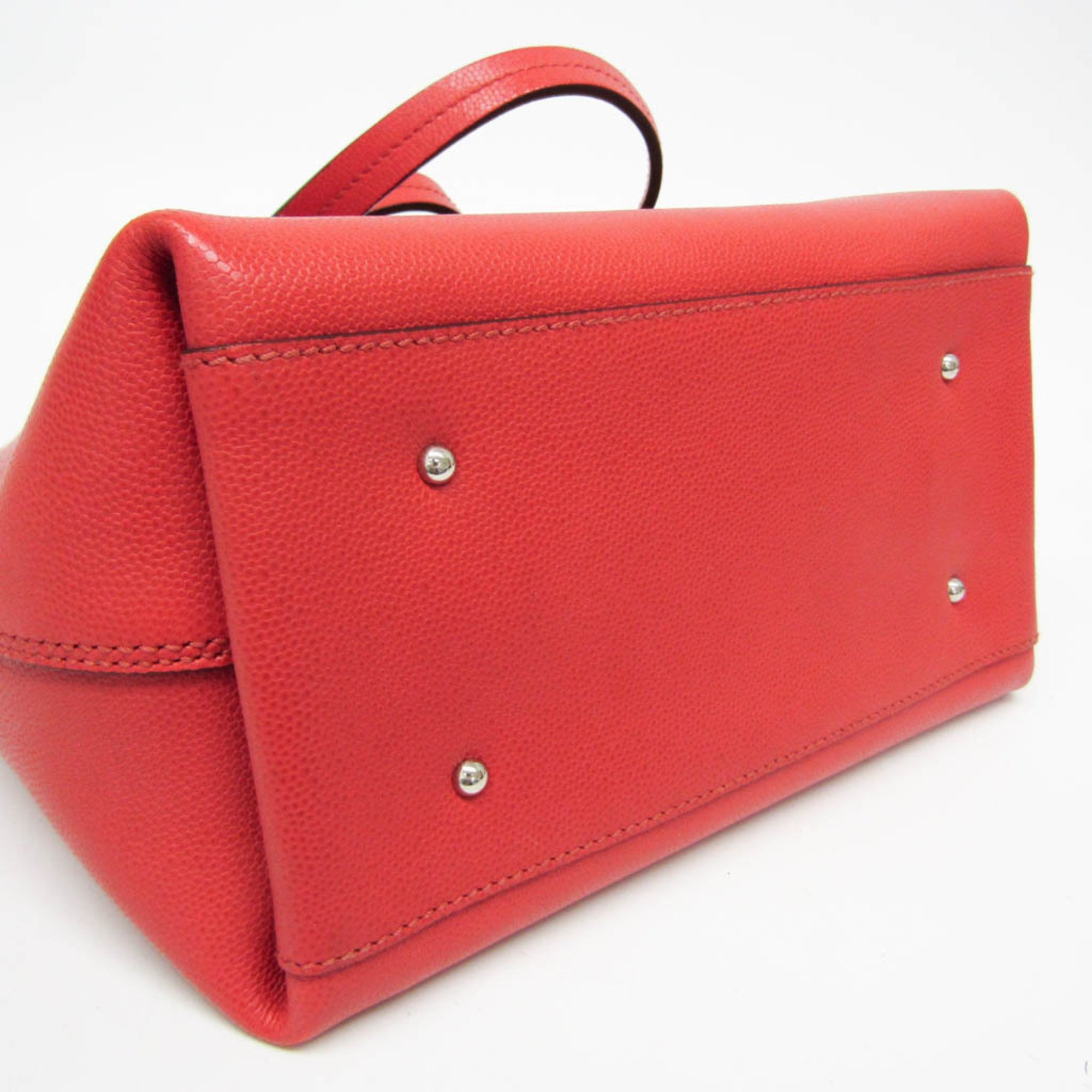 Salvatore Ferragamo Gancini FJ-21 B095 Women's Leather Handbag Orange Red