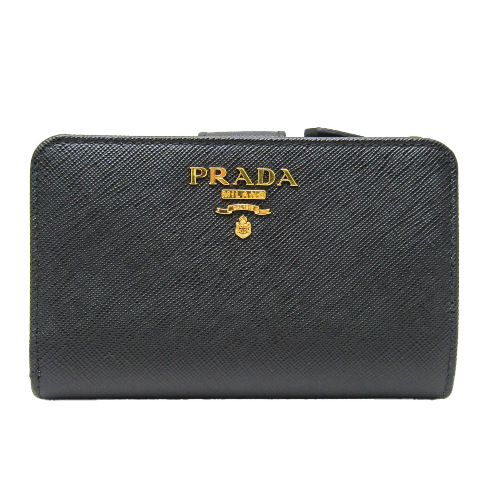 Prada saffiano clearance metal bifold wallet