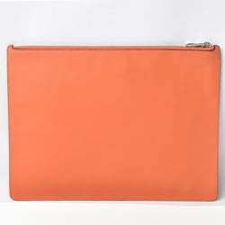 LOEWE Clutch Bag Second Unisex Pouch Lamb Leather Anagram Coral