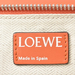 LOEWE Clutch Bag Second Unisex Pouch Lamb Leather Anagram Coral