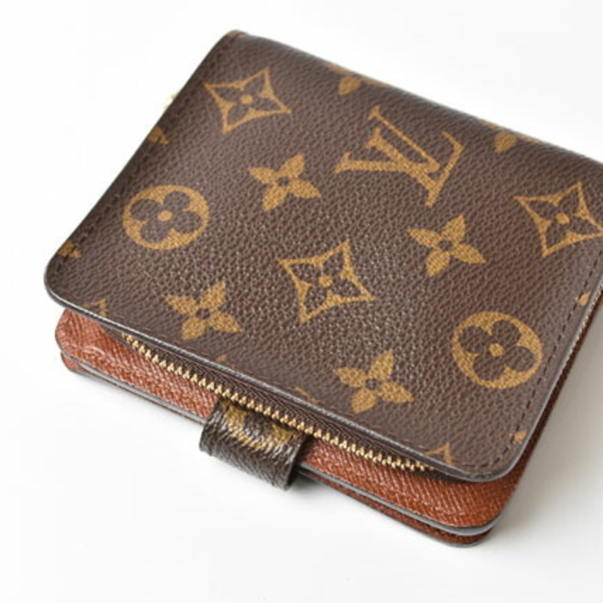 Louis Vuitton Wallet LOUIS VUITTON Folding Round Compact Zip M61667 Monogram