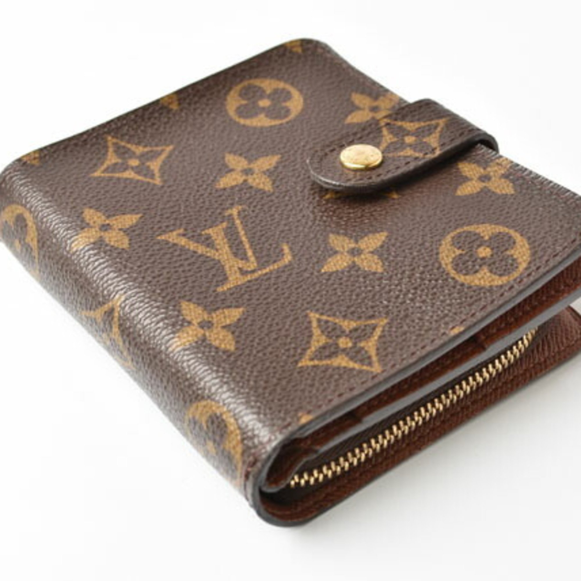 Louis Vuitton Wallet LOUIS VUITTON Folding Round Compact Zip M61667 Monogram