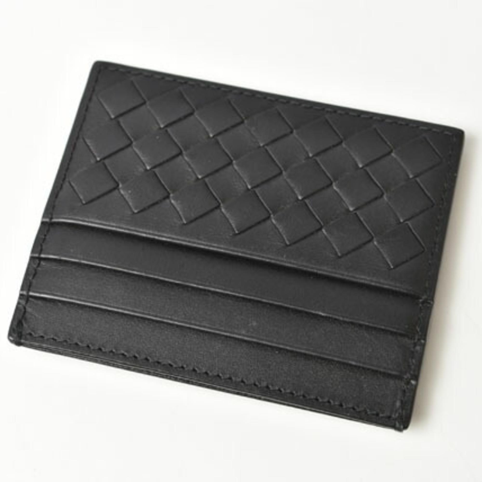 Bottega Veneta Card Case Business Holder BOTTEGA VENETA Intrecciato Leather Black 548510