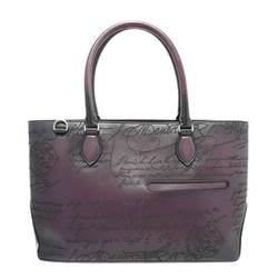 BERLUTI Toujours Scritto Leather Tote Handbag Bag Purple Women's Men's