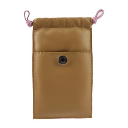 HERMES Pillow Phone Case Pouch Anyomiro Swift Brown Pink Silver Hardware Crude Cell Mobile Smartphone U Engraved