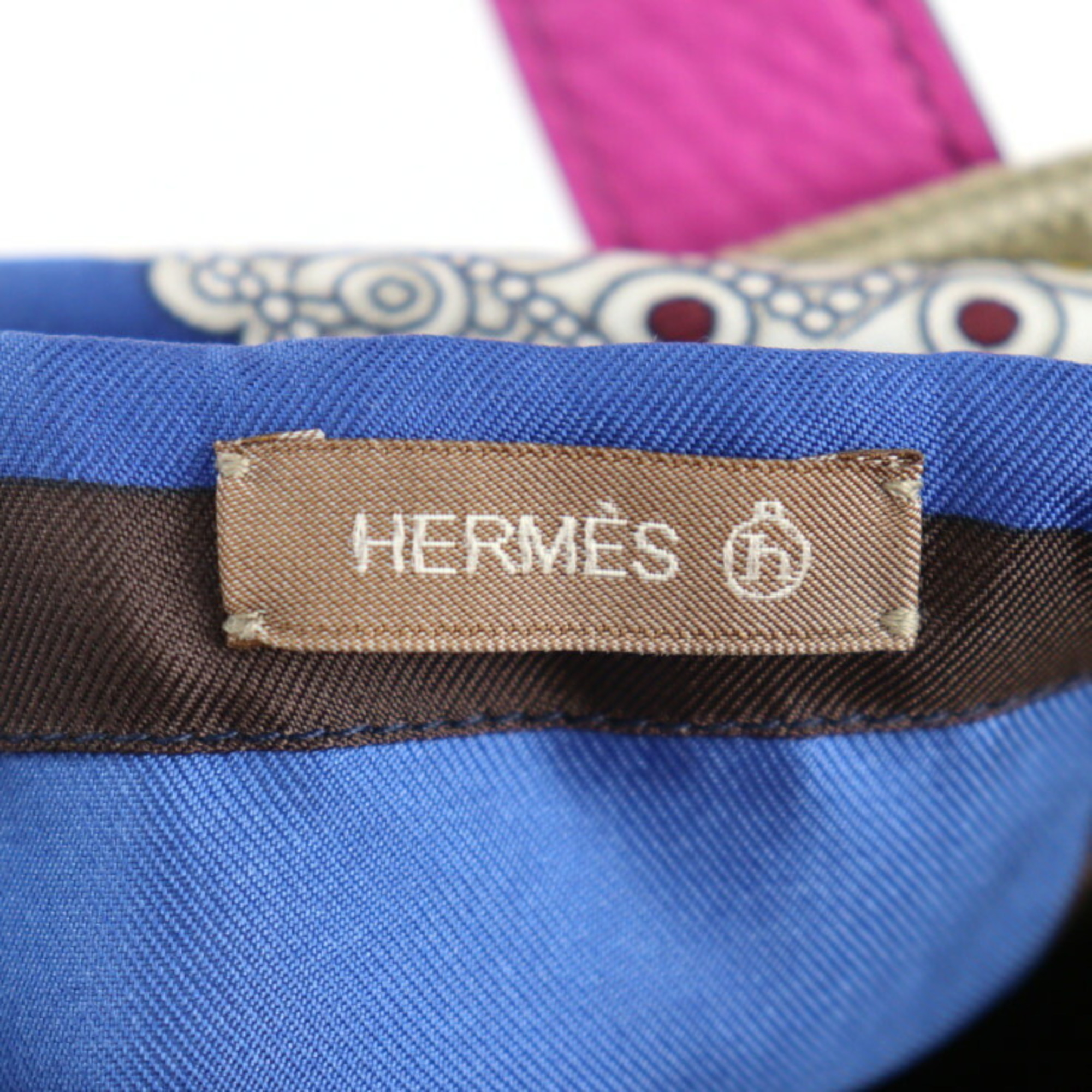 HERMES petit h ash tote bag cotton canvas leather silk khaki pink purple handbag