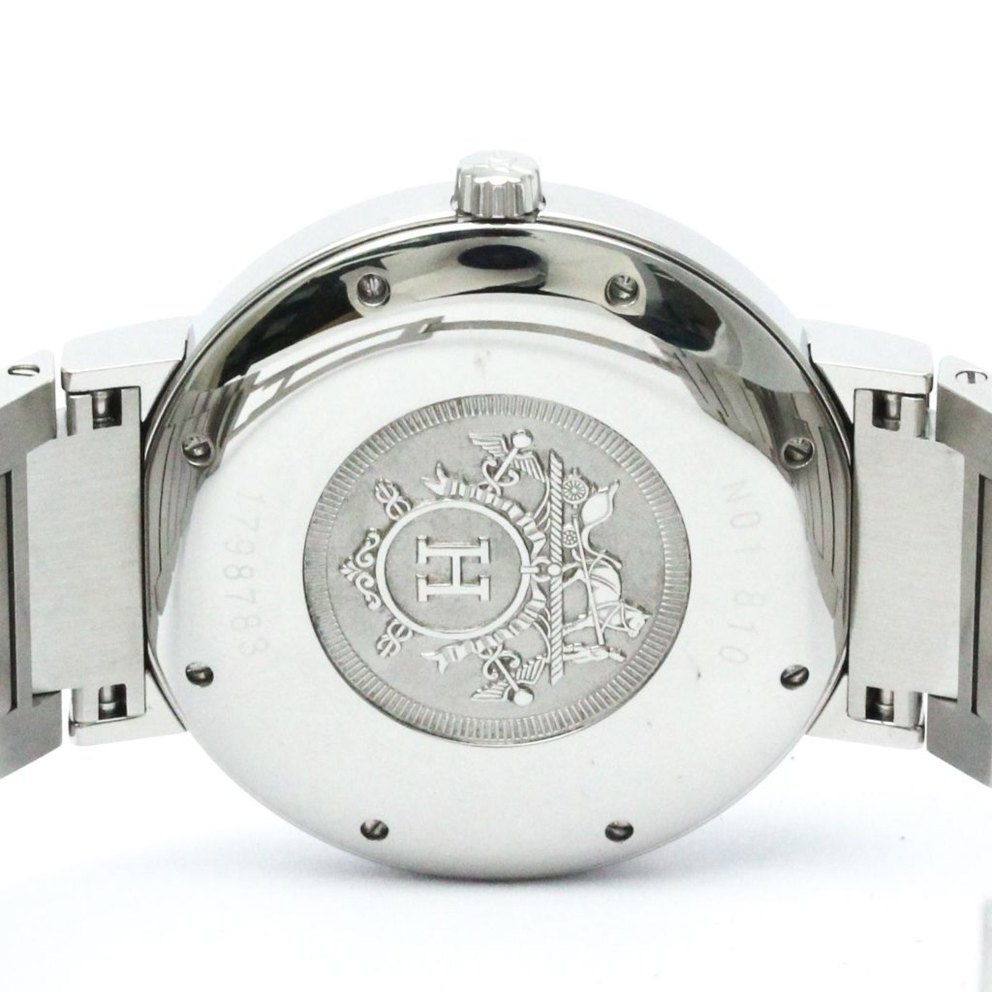 Polished HERMES Nomade Stainless Steel Auto Quartz Mens Watch NO1.810 BF564594
