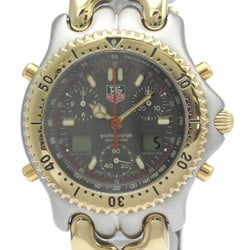 Polished TAG HEUER Sel Chronograph Gold Plated Steel Mens Watch CG1122 BF567497