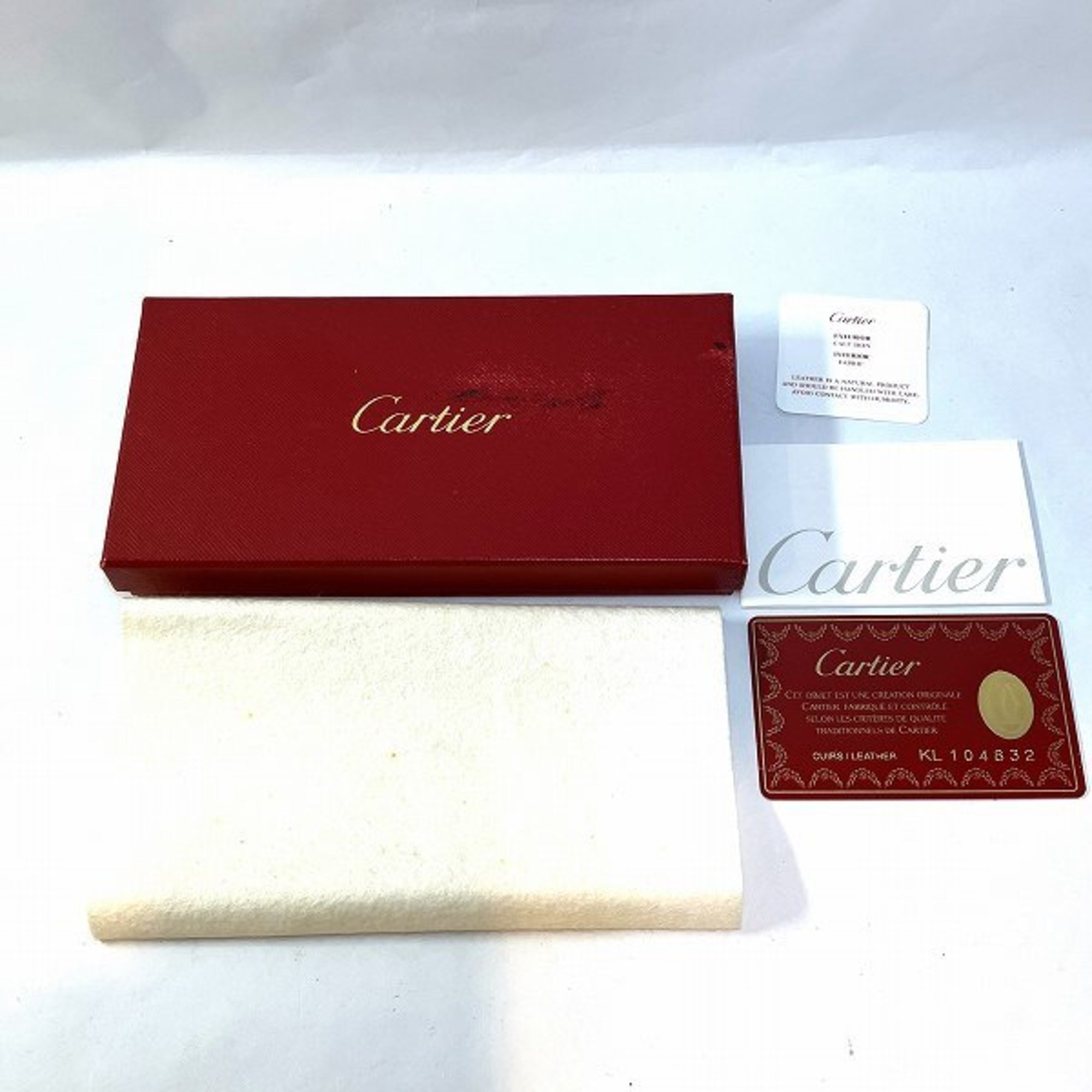 Cartier Must Line Bordeaux Leather Brand Accessories Glasses Case Unisex
