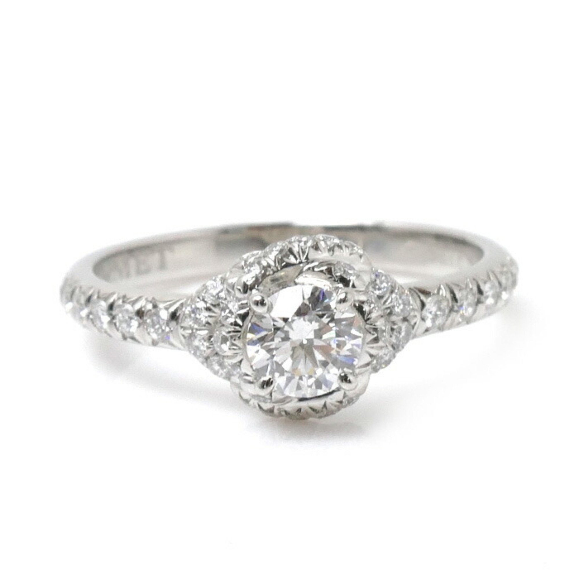 Chaumet Pt950 Platinum Lien d'Amour Solitaire Diamond Ring J3LCZZ 0.30ct 3.6g Ladies