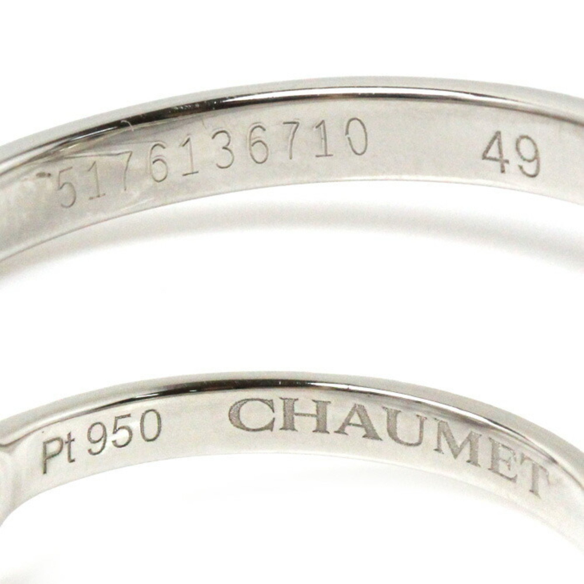 Chaumet Pt950 Platinum Lien d'Amour Solitaire Diamond Ring J3LCZZ 0.30ct 3.6g Ladies