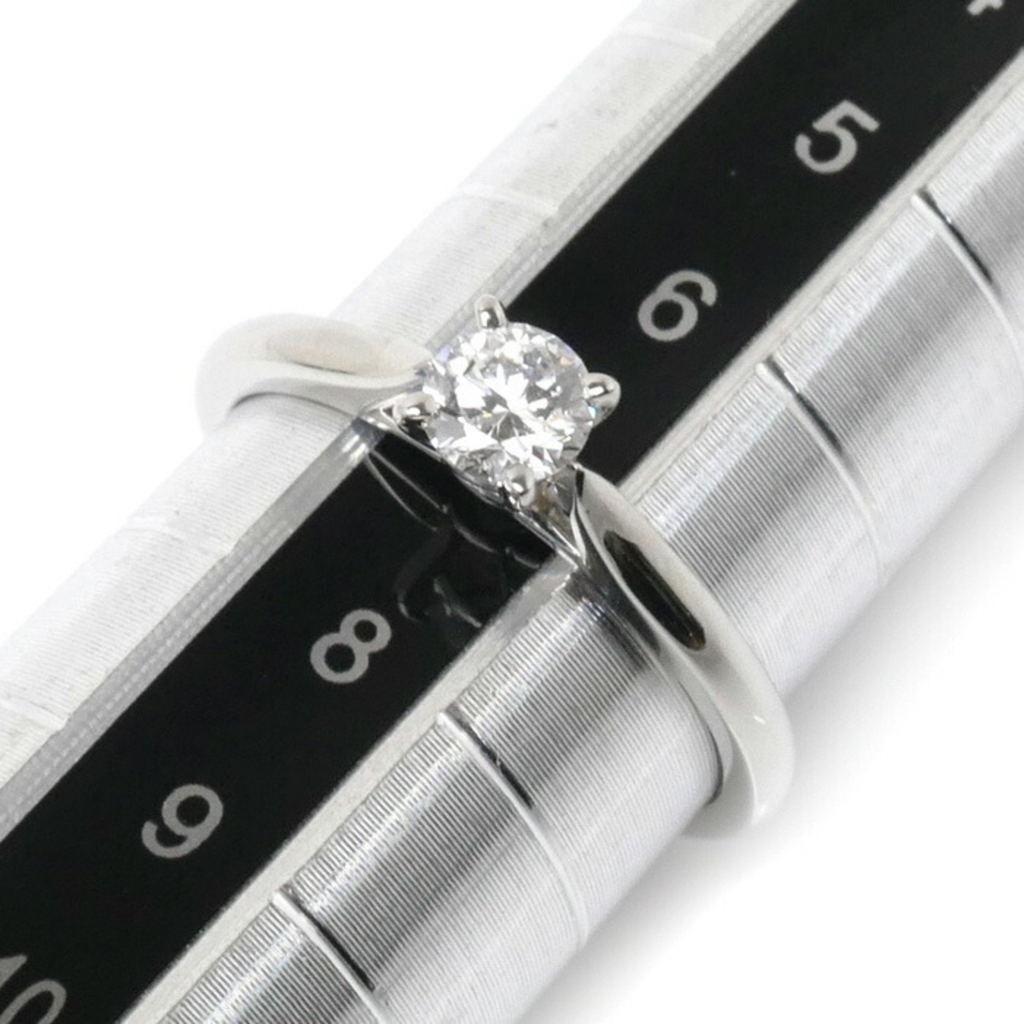 CARTIER Pt950 Platinum Solitaire 1895 Diamond Ring 0.25ct No. 7 47 2.4g Ladies