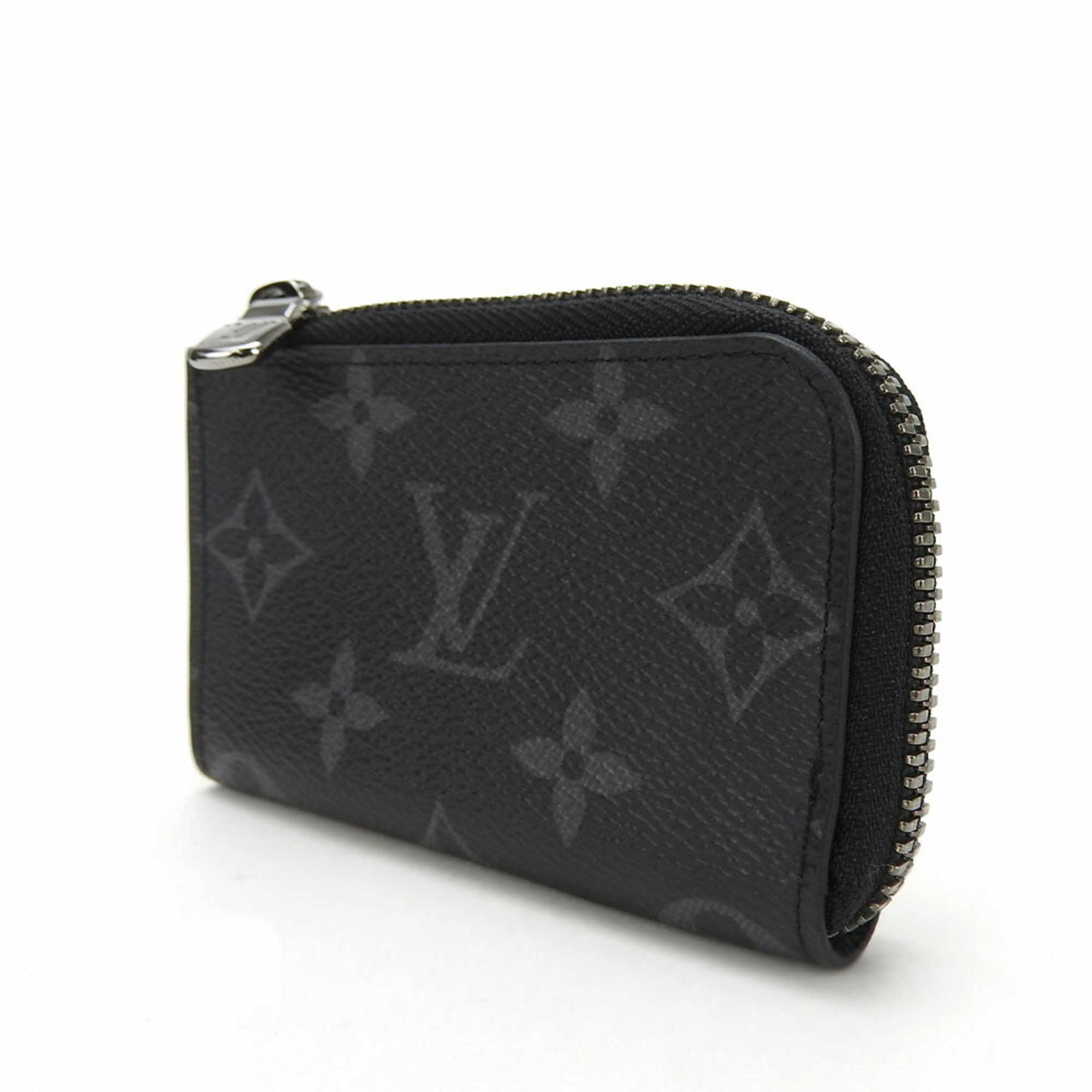 Louis Vuitton Coin Case Portemones Dour M63536 Monogram Eclipse L Shape Black Gray Accessories Men's LOUIS VUITTON PVC