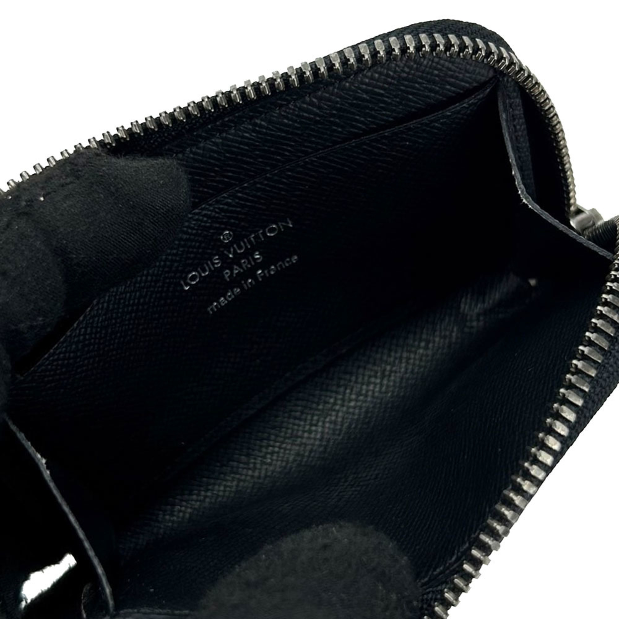 Louis Vuitton Coin Case Portemones Dour M63536 Monogram Eclipse L Shape Black Gray Accessories Men's LOUIS VUITTON PVC