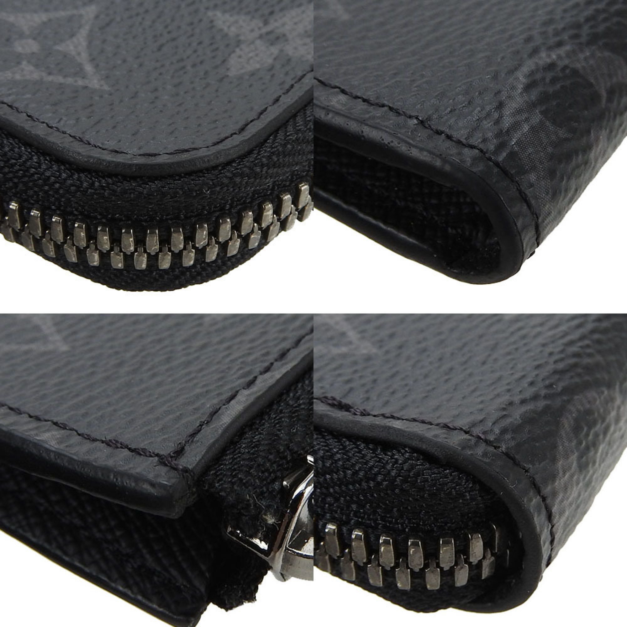 Louis Vuitton Coin Case Portemones Dour M63536 Monogram Eclipse L Shape Black Gray Accessories Men's LOUIS VUITTON PVC