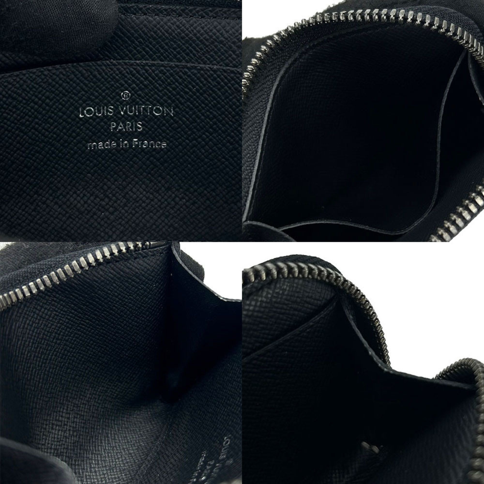 Louis Vuitton Coin Case Portemones Dour M63536 Monogram Eclipse L Shape Black Gray Accessories Men's LOUIS VUITTON PVC