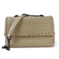Bottega Veneta Chain Shoulder Bag Intrecciato Beige Leather Women's BOTTEGA VENETA shoulder bag beige