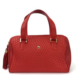 BALLY Hand Bag Leather Quilted Stitch Red Ladies red 21575