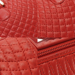 BALLY Hand Bag Leather Quilted Stitch Red Ladies red 21575