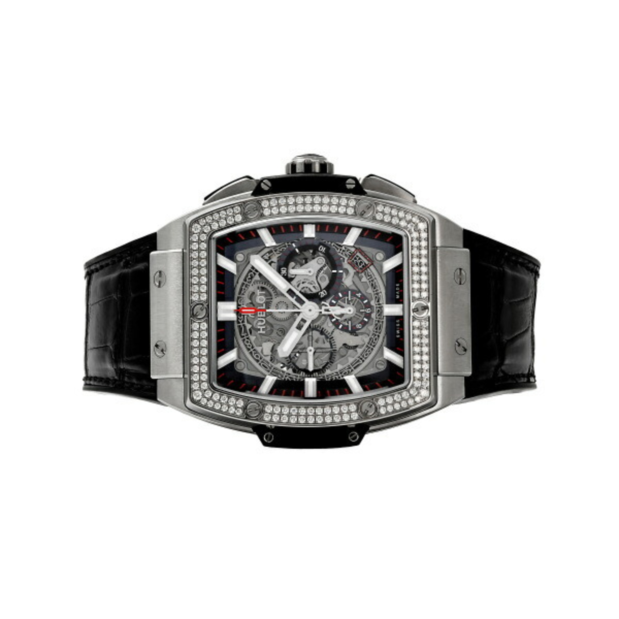 HUBLOT Spirit of Big Bang Titanium Diamond 601.NX.0173.LR.1104 Gray Dial Watch Men's