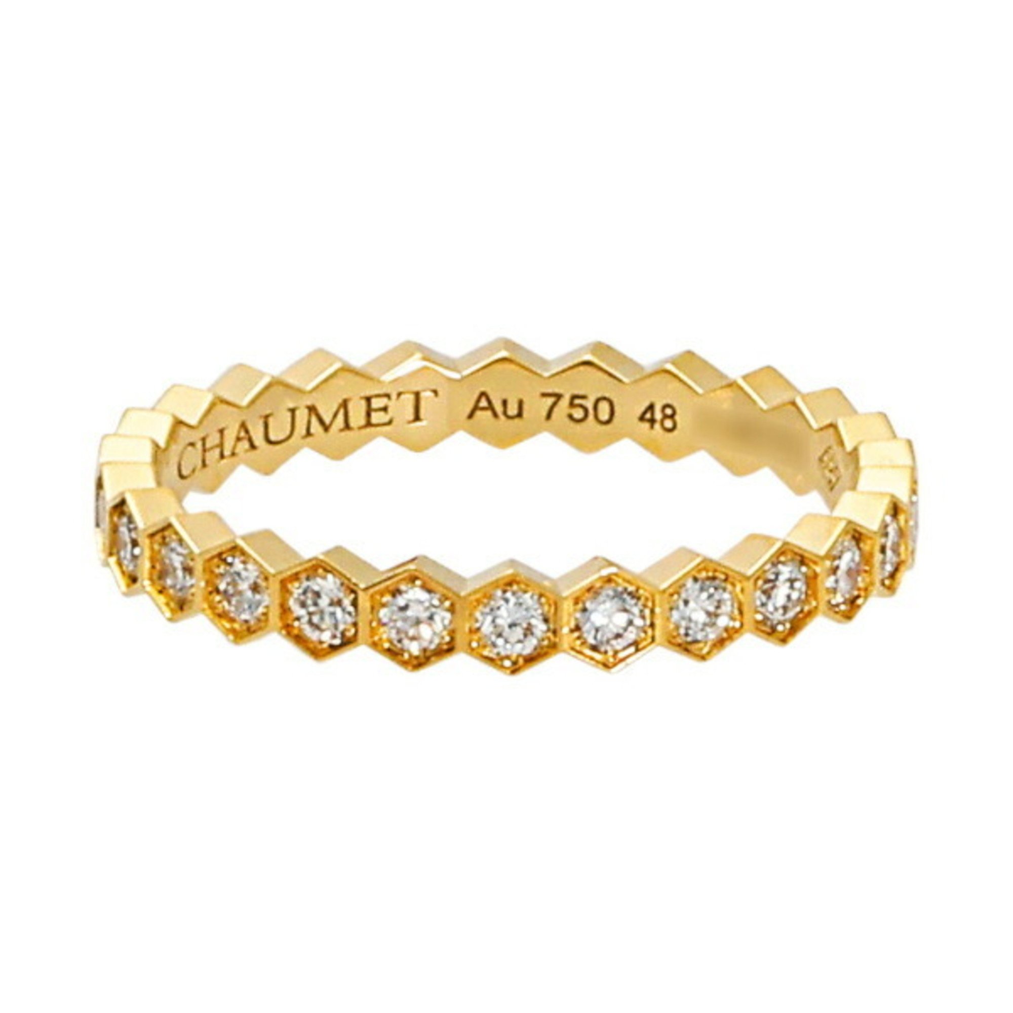 Chaumet Be My Love Honeycomb Ring K18YG Yellow Gold