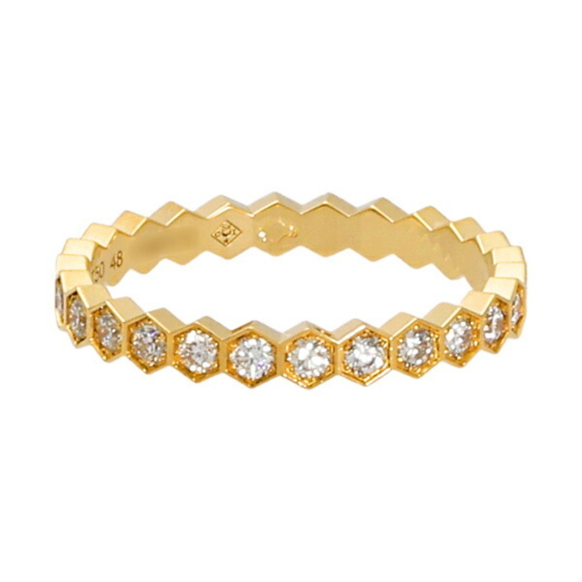 Chaumet Be My Love Honeycomb Ring K18YG Yellow Gold