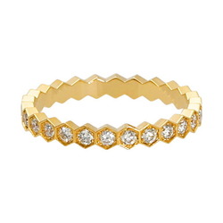 Chaumet Be My Love Honeycomb Ring K18YG Yellow Gold