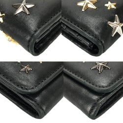 JIMMY CHOO 00715 Bi-fold long wallet leather black studded star NINO LTU METALLIC MIX Long 15152