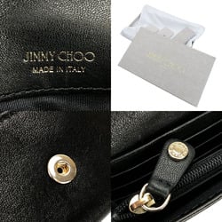 JIMMY CHOO 00715 Bi-fold long wallet leather black studded star NINO LTU METALLIC MIX Long 15152