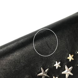 JIMMY CHOO 00715 Bi-fold long wallet leather black studded star NINO LTU METALLIC MIX Long 15152