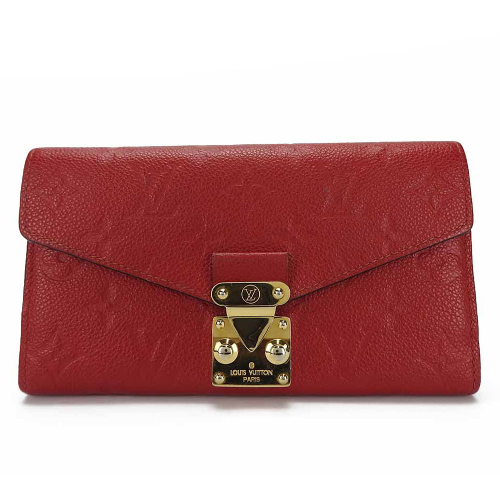 LOUIS VUITTON M63728 Portefeuille Métis Wallet Monogram Empreinte Bifold Long Red Ladies LV Gold