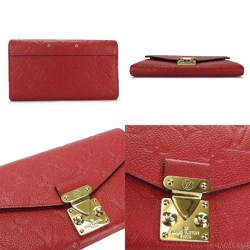 LOUIS VUITTON M63728 Portefeuille Métis Wallet Monogram Empreinte Bifold Long Red Ladies LV Gold