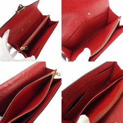 LOUIS VUITTON M63728 Portefeuille Métis Wallet Monogram Empreinte Bifold Long Red Ladies LV Gold