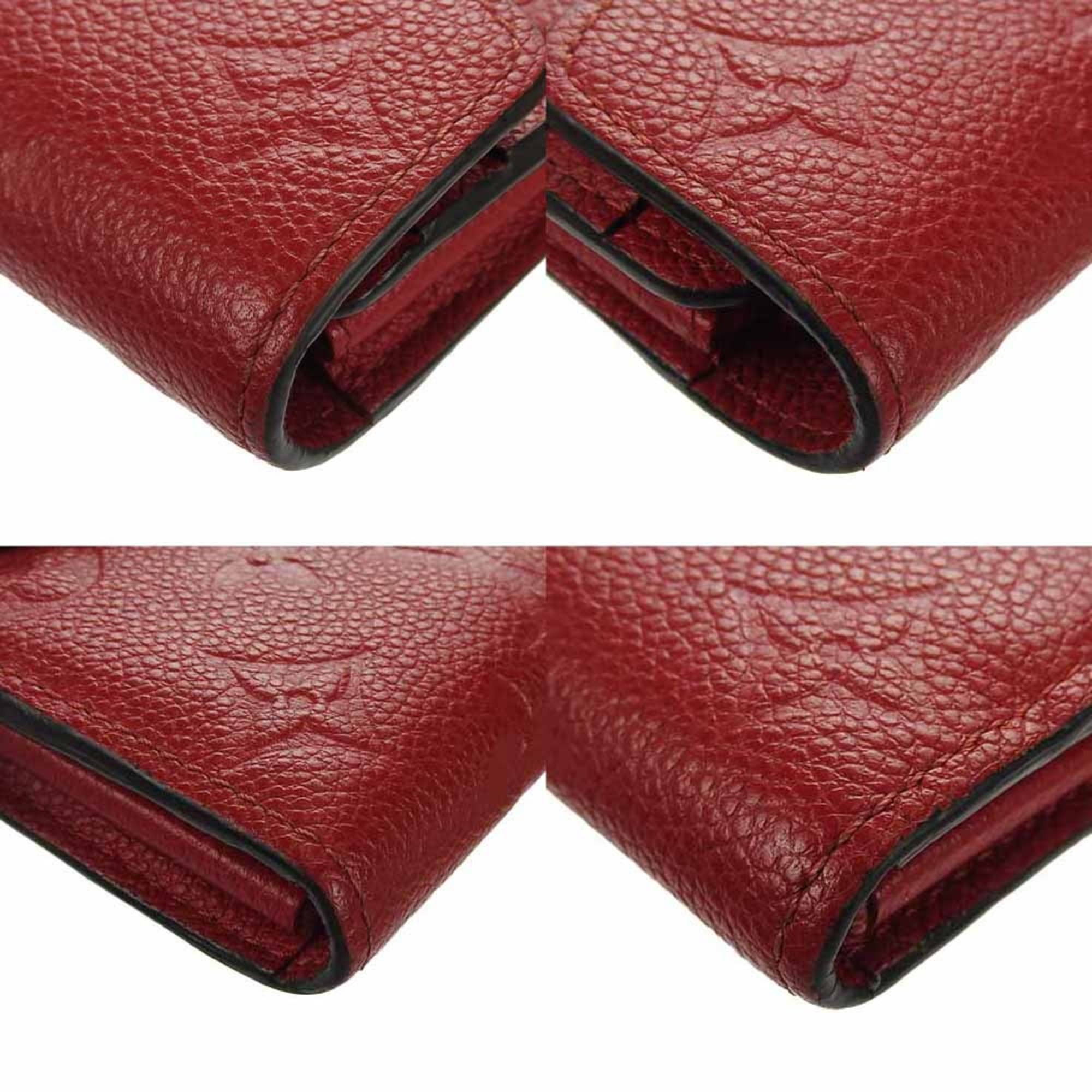 LOUIS VUITTON M63728 Portefeuille Métis Wallet Monogram Empreinte Bifold Long Red Ladies LV Gold