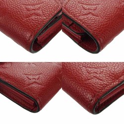 LOUIS VUITTON M63728 Portefeuille Métis Wallet Monogram Empreinte Bifold Long Red Ladies LV Gold