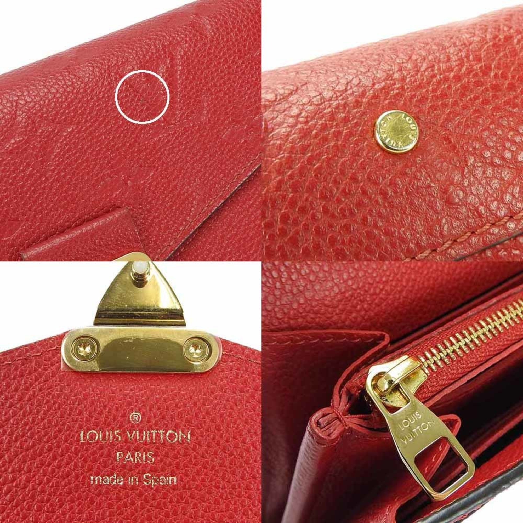 LOUIS VUITTON M63728 Portefeuille Métis Wallet Monogram Empreinte Bifold Long Red Ladies LV Gold