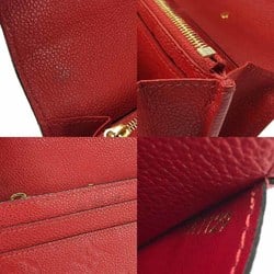 LOUIS VUITTON M63728 Portefeuille Métis Wallet Monogram Empreinte Bifold Long Red Ladies LV Gold