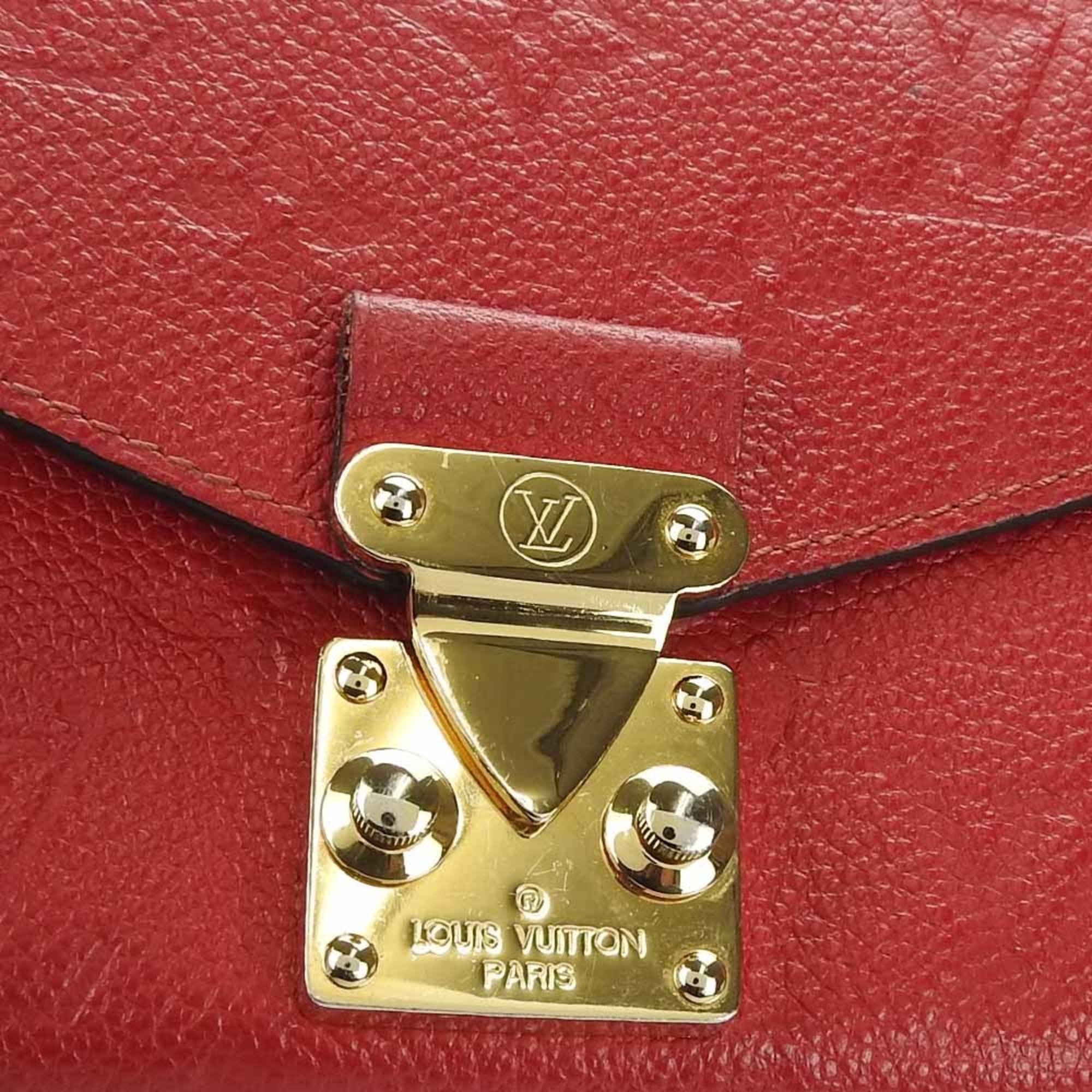 LOUIS VUITTON M63728 Portefeuille Métis Wallet Monogram Empreinte Bifold Long Red Ladies LV Gold