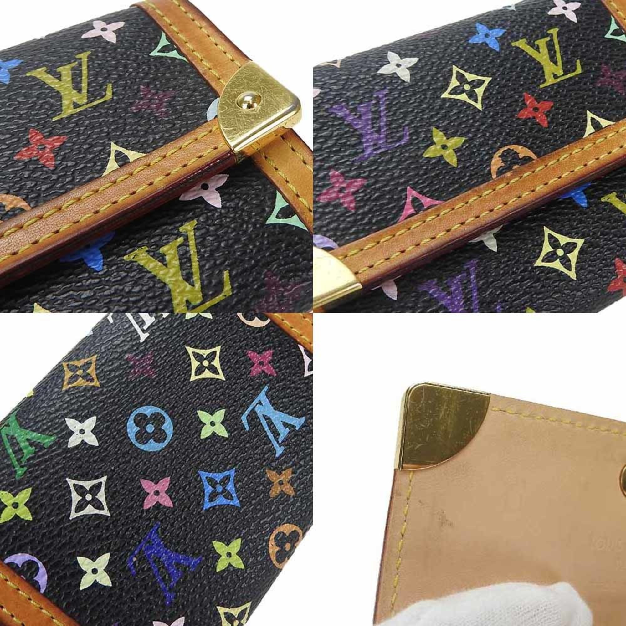 LOUIS VUITTON M92656 Portomone Pla Monogram Multicolor Noir Coin Case Purse Accessory Ladies Vuitton LV coin case pvc