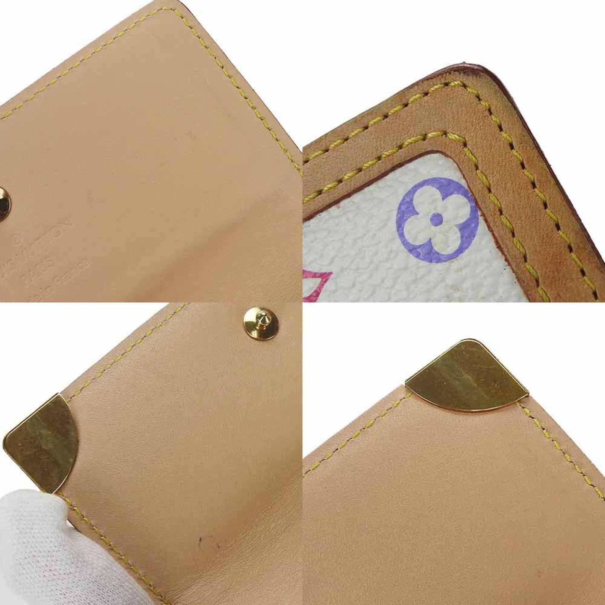 LOUIS VUITTON M92983 Portomonebier Cult Credit W Wallet Compact Monogram Multicolor Bronze White LV Leather Gold