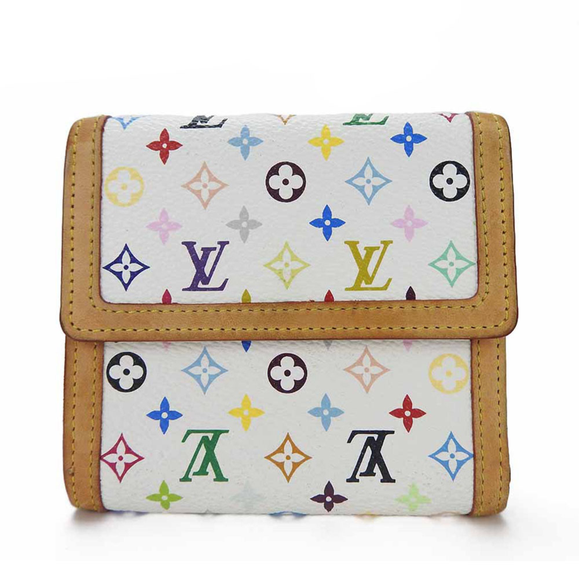 LOUIS VUITTON M92983 Portomonebier Cult Credit W Wallet Compact Monogram Multicolor Bronze White LV Leather Gold