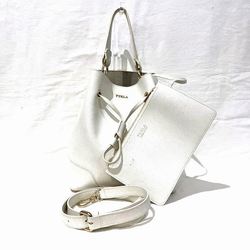 FURLA Leather Drawstring 2WAY Bag Handbag Shoulder Ladies