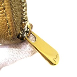 Christian Dior Dior CD Logo Beige MC0132 Round Zipper Wallet Long Unisex