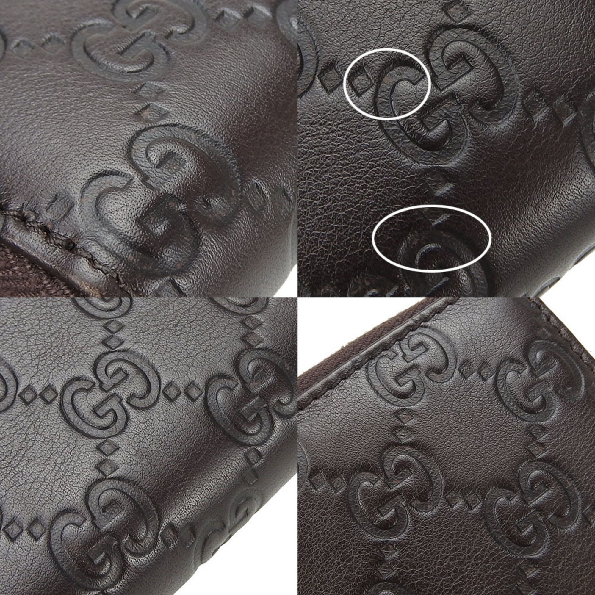 Gucci Round Long Wallet 307980 Guccisima GG Brown Leather Chic Accessories Unisex Women Men GUCCI Zip Around brown
